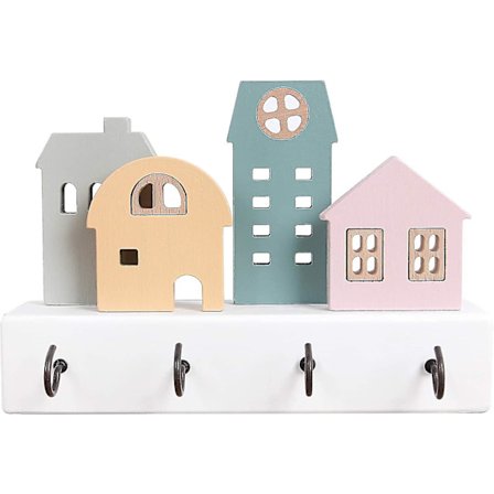 Vægmonteret nøgleholder Væg nøgleophæng Træ vægorganisator med 4 kroge