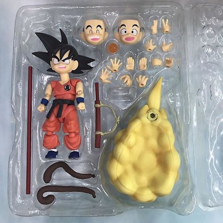 Tokoh Aksi Awan Jungkir Balik Pvc Bola Naga Shf Mainan Model Son Goku Masa Kecil Bergerak 12cm