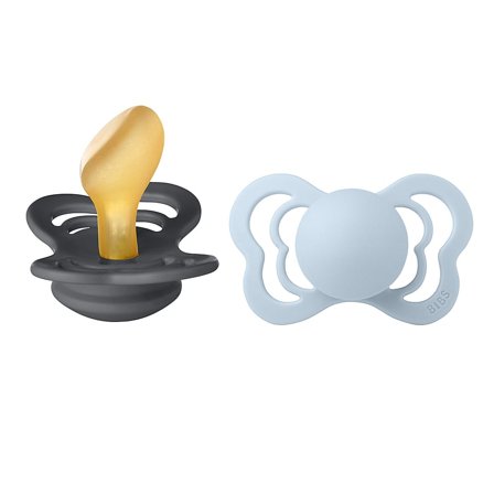 BIBS Couture Sut Latex 2-pak Iron/ Baby Blue Str. 2, Børn & Forældre, Sutter, Latexsutter