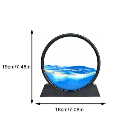 2023 3D Bevegelig Sandkunstbilde Rundt Glass Kvikksand