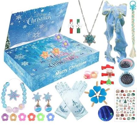 24 stk/sett Adventskalender Fidget Leker Julenissen DIY Xmas Tree Pendant 2023 Christmas Countdown Calendar Leker for barn style 12
