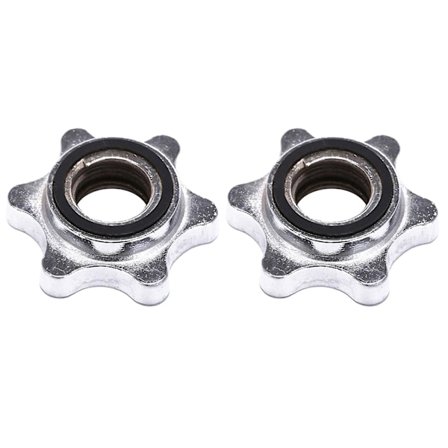 2 st/set Hantel Skruv Ändar Hex Gummi Ring Mutter Skruv Klämmor För Skivstänger Stänger