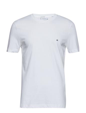 Cotton Logo Embroidery T-Shirt T-shirts Short-sleeved Hvit Calvin Klein