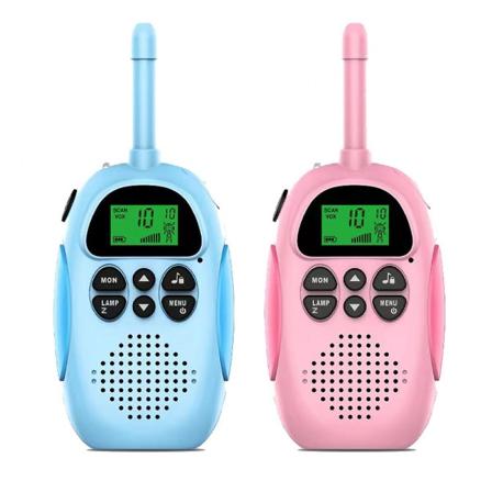 Walkie talkies för barn Uppladdningsbar 1500 mah lång räckvidd Walkie talky för pojkar, flickor, med 22 kanaler 2-vägs radio och LCD-skärm, present 
