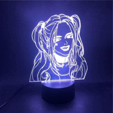 3D Illusion lampa LED nattlampa Harley Quinn Super Villain
