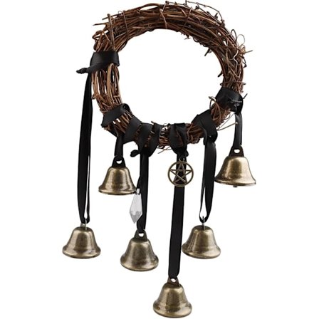 Noitakellot, Suojaava Ovenripustin Metalliset Tuulikellot Käsintehdyt Maagiset Noitarottinkikellot Ulkokuistille Puutarhaan Ikkunakoriste, Ruskea