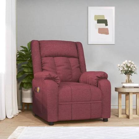 Vidaxl Massagefåtölj Vinröd Tyg Röd
