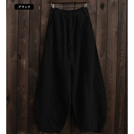 Japanske Bloomers i bomuld og hør i store størrelser til forår og efterår, løse og afslappede, til kvinder