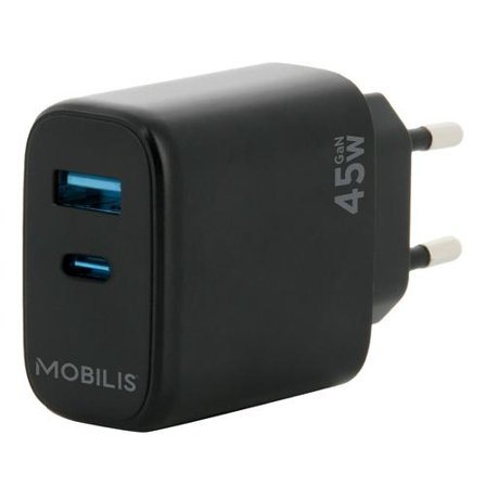 MOBILIS strømadapter - fast, gan - USB, 24 pin USB-C - 45 watt