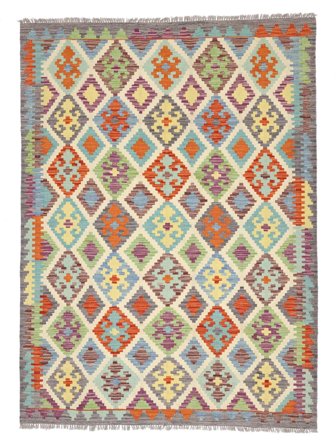 151X204 Tapete Oriental Kilim Afegão Old Style Verde/Cinza Escuro (Lã, Afeganistão)