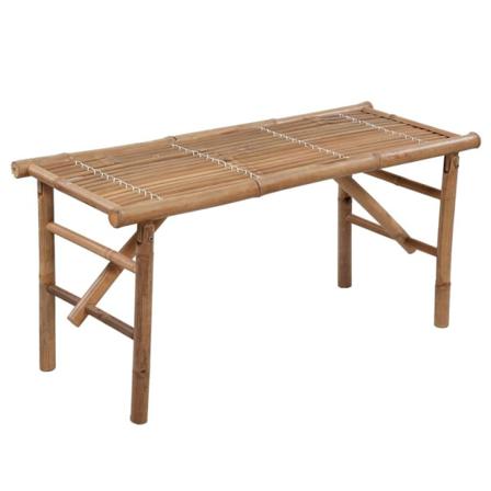 Vidaxl Hopfällbar Trädgårdsbänk Med Dyna 118 Cm Bambu Röd