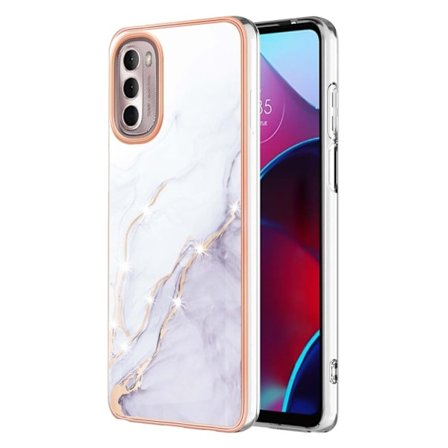 Marmormotiv Motorola Moto G Stylus (2022) skal - Vit Marmor Dimma
