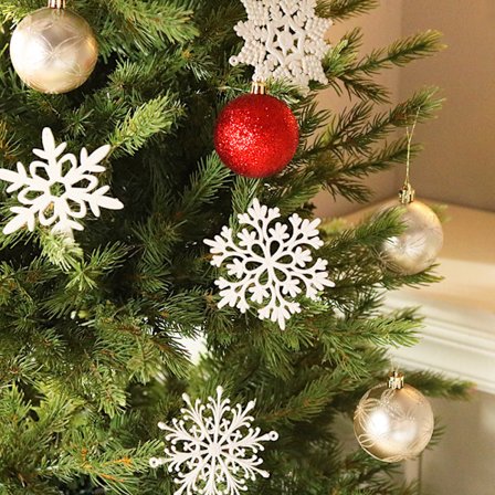 40 kpl Glitter Lumihiutale Koristeet, Muoviset Lumihiutale Joulukoristeet Joulukuusen Koristeluun