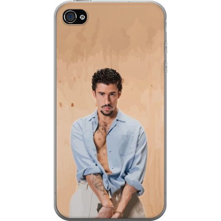 Kompatibel Mobilcover til Apple iPhone 4 Bad Bunny Super Bowl-inspireret grafik med NFL-trofæ og San Francisco-bro i sportdesign