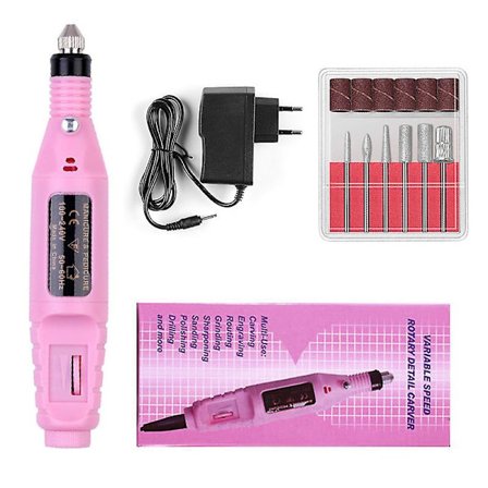 Profesjonell negleboremaskin, 6 i 1 elektrisk neglefil, kraftig og stille neglemanikymaskin, bærbar manikyrpedikyrsett for salong og hjem