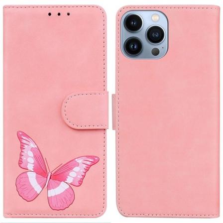 IPhone 15 Pro Max fodral med ett fjärilstryck - Rosa Rosa