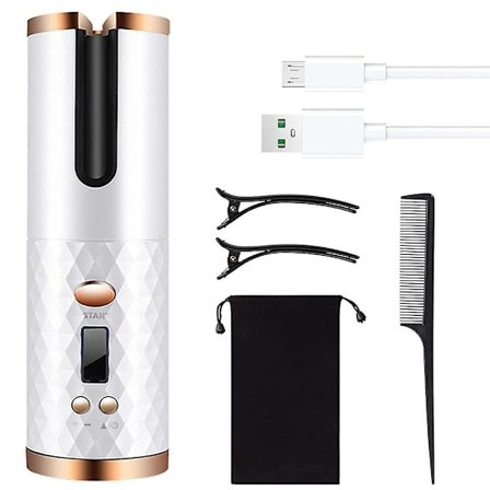 Portable Hair Waver Automatic Curler Cordless Curling Tong Usb Recharge Suit