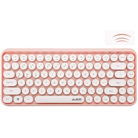 Wireless Bluetooth Keyboard, Mini Portable 84-key Typewriter Retro Circular Keycap Keyboard, Compatible With Android, Windows, Pc, Tablet (pink)