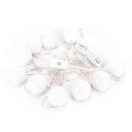 LED-peilivalot, 10 LED-lamppua, kiinnitettävä USB-liitäntäinen meikkivalo kylpyhuoneen seinäpeiliin