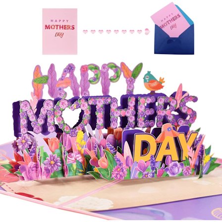 3D Morsdagskort, Pop-up-kort Morsdagskort til mor, Bursdagskort for kvinner, Bursdagskort for mor, Håndlagde blomsterhilsenkort