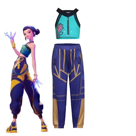 Demon Slayer Cosplay Kostumesæt | Top & Bukser til Anime Halloween Zoe (top + bukser) Zoe (top + bukser)[BT]