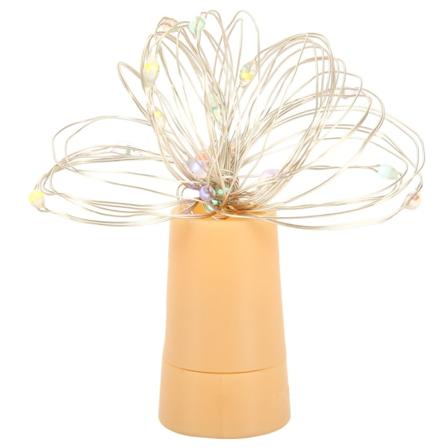 2 stk. Korkformet Lysstreng Fe Vin Flaske LED Lampe Batteri