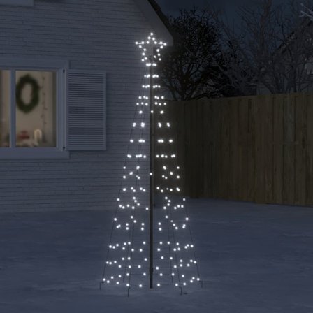 vidaXL LED juletre med spiker 220 LED kaldhvit 180 cm Kaldhvit