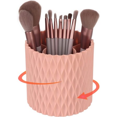 Makeup børsteholder - 360° roterende multifunktionel penneholder til skrivebord, multifunktionel opbevaringsboks til kontorstation
