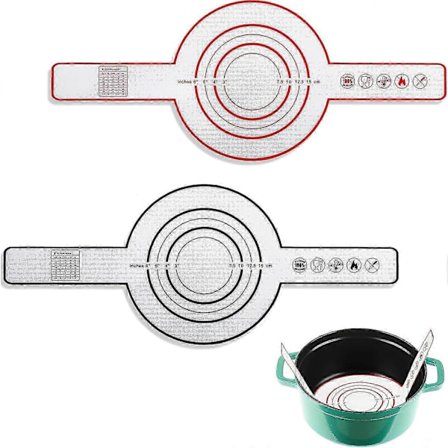 2 Stykker Silikone Bagemåtte til Grydebrød Bagning Sort og Rød Non-stick Bagemåtte med Langt Håndtag