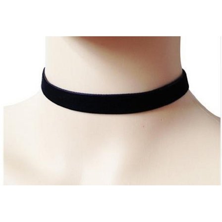 Choker Svart sammet Goth Halsband Sammet 1 cm