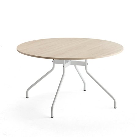 Table AROUND, Ø1300 mm, birch laminate, white