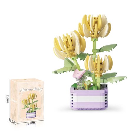 #1 stk. Mini Mursten Blomsterbuket Byggesæt Julegaver Blomster#