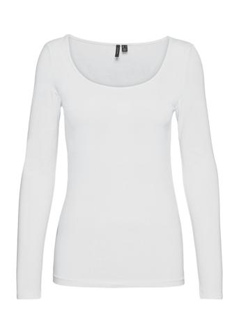 Vmmaxi My Ls Soft Uneck Ga T-shirts & Tops Long-sleeved Hvit Vero Moda