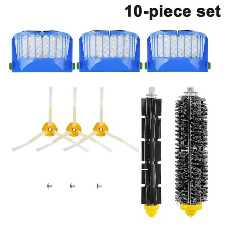Tilbehør til feiemaskin for Robot 600 /610 /620 /630 /645 /650 /655 /660 /680-serien Modell erstatningssett påfyllingsdeler Sett Filter sidebørste 