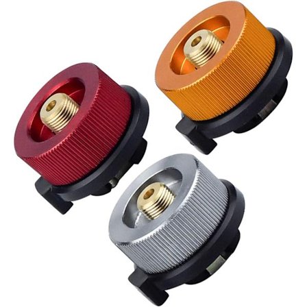 3-delad utomhuscampingspisadapter för campingvärmarebrännare, gaspatronhuvudomvandlingsmunstycke flaska typ