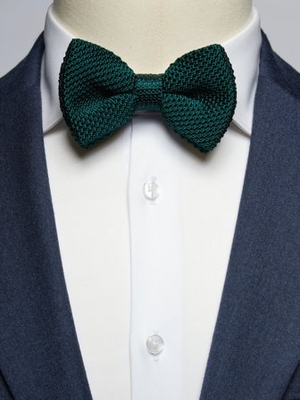 John Henric Men's Green Knitted Bow Tie Size Pre-tied