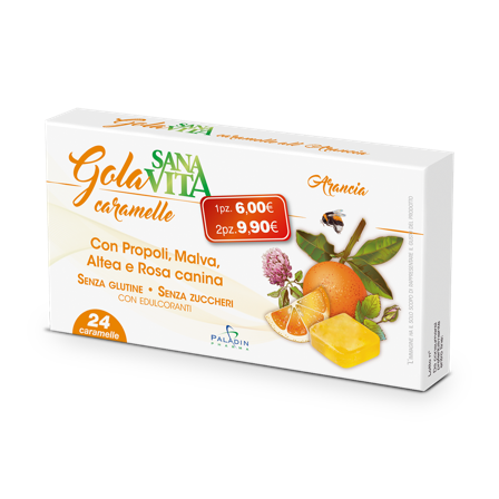 Sanavita Gola Arancia 24 Caramelle