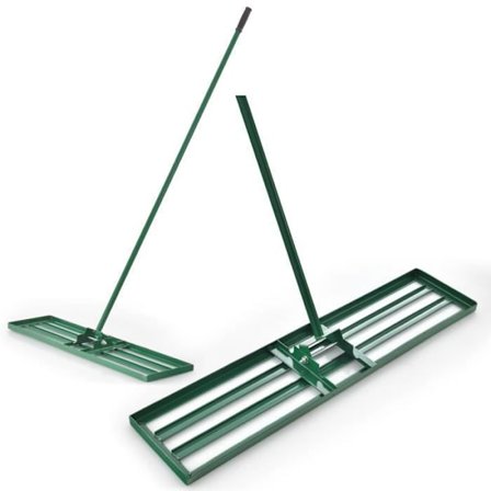 COSTWAY Haverive 91 x 25 cm Rustfrit metal med ergonomisk håndtag U-formet hoved 180° Roterbar Grøn til haven