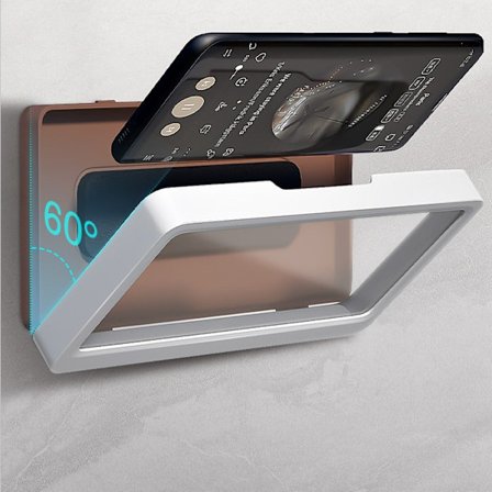 Sininen kylpyhuoneen seinään kiinnitettävä vedenpitävä matkapuhelinkotelo