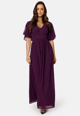 Bubbleroom Occasion Butterfly Sleeve Chiffon Gown Klær