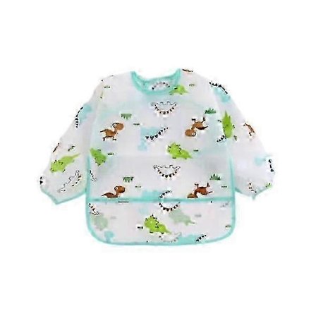 Vanntett Dinosaur Blå Langermet Barnesmekke-trøye