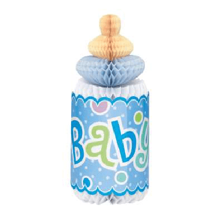 Baby Shower blå borddekorasjon - sutteflaske