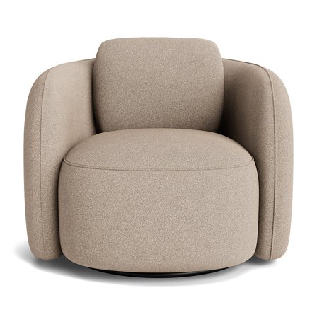 Lana Sessel, Drehfunktion, Loop Beige, moderner Drehsessel mit 360 Grad Funktion, bequeme Polsterung für Wohnzimmer, Breite 81cm, zeitlos