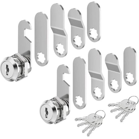 2 sæt postkasseslås 4 nøgler, leveres med 5 forskellige låseplader,
