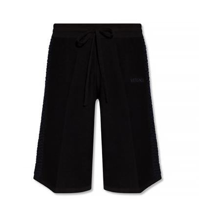 Versace, Shorts with logo Zwart, Heren, Maat:L,Katoen