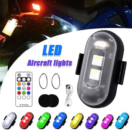 8 farger RC Drone Sykkel Fly Båt Camping Fjernkontroll USB Oppladbar LED Strobe Lys (FMY)