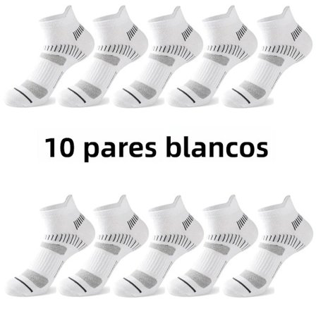 10 par hvite - 30 par ankelstrømper for menn, pustende sportssokker i bomull for løping og fitness, avslappet stripete stil