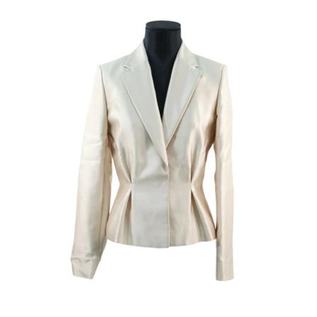 Dior Vintage, Pre-owned Silk tops Beige, Dames, Maat:M,wol
