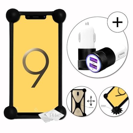 Coque bumper - V-Mobile - S9 (2019) - Antichock - Silikon - Snabbladdare för bilens cigarettuttag 2x