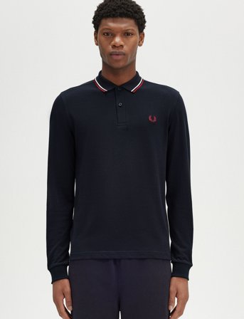 Fred Perry Ls Twin Tipped Fp Shirt - Navy - L